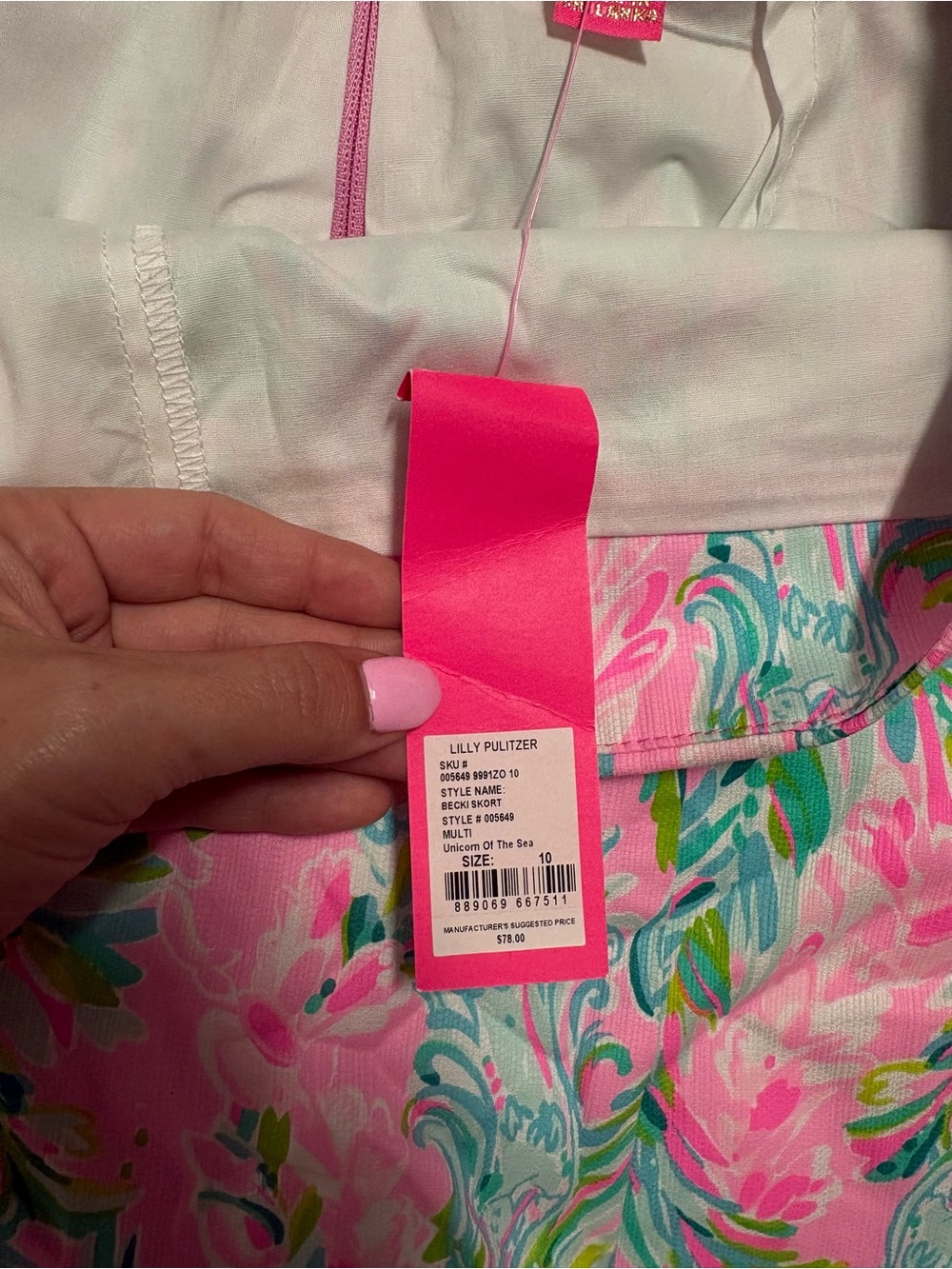 NWT Lilly Pulitzer- skort size 10 in unicorn of the sea - Picture 2 of 3
